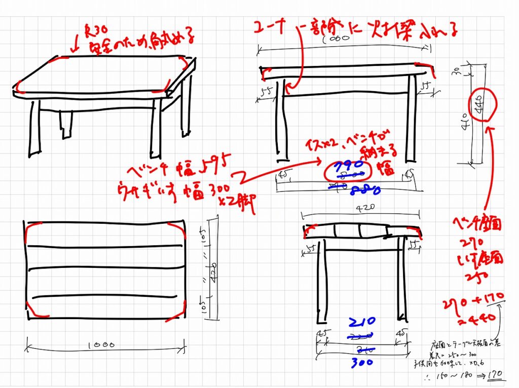 子供用ダイニングテーブルを作っています 誰でもかんたんDIY